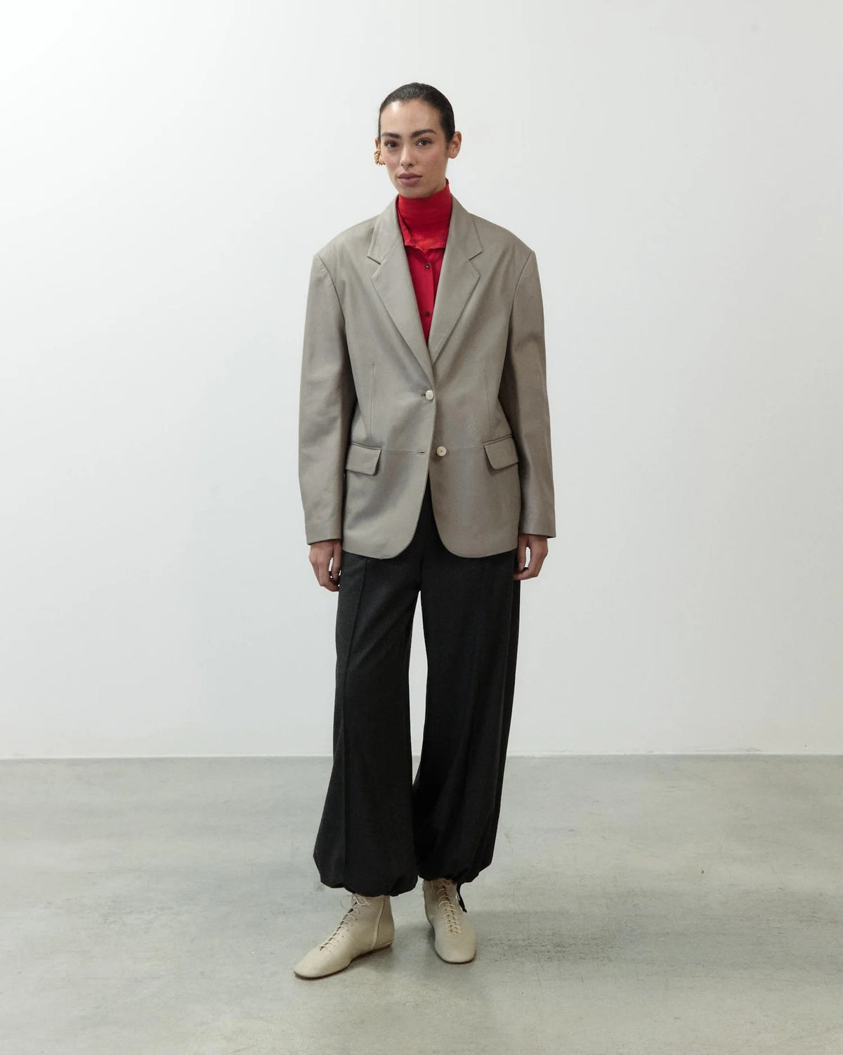 Chaqueta Piel Gris