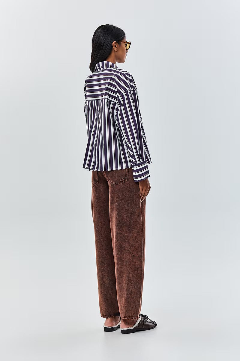 Pantalón Barrel Marrón