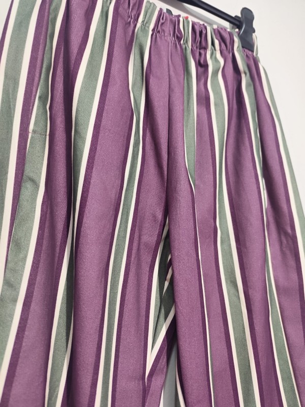 Pantalón MULTIRAYAS Malva y Verde