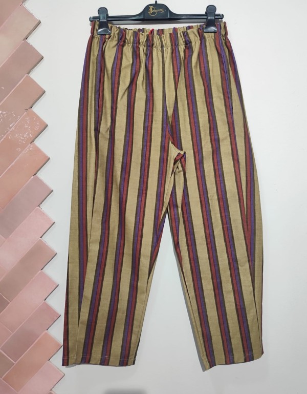 Pantalón MULTIRAYAS Beige y Azul Rojo