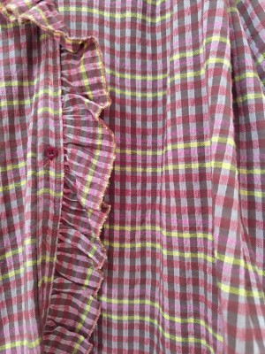 Camisa CUADROS magenta y amarillo 2