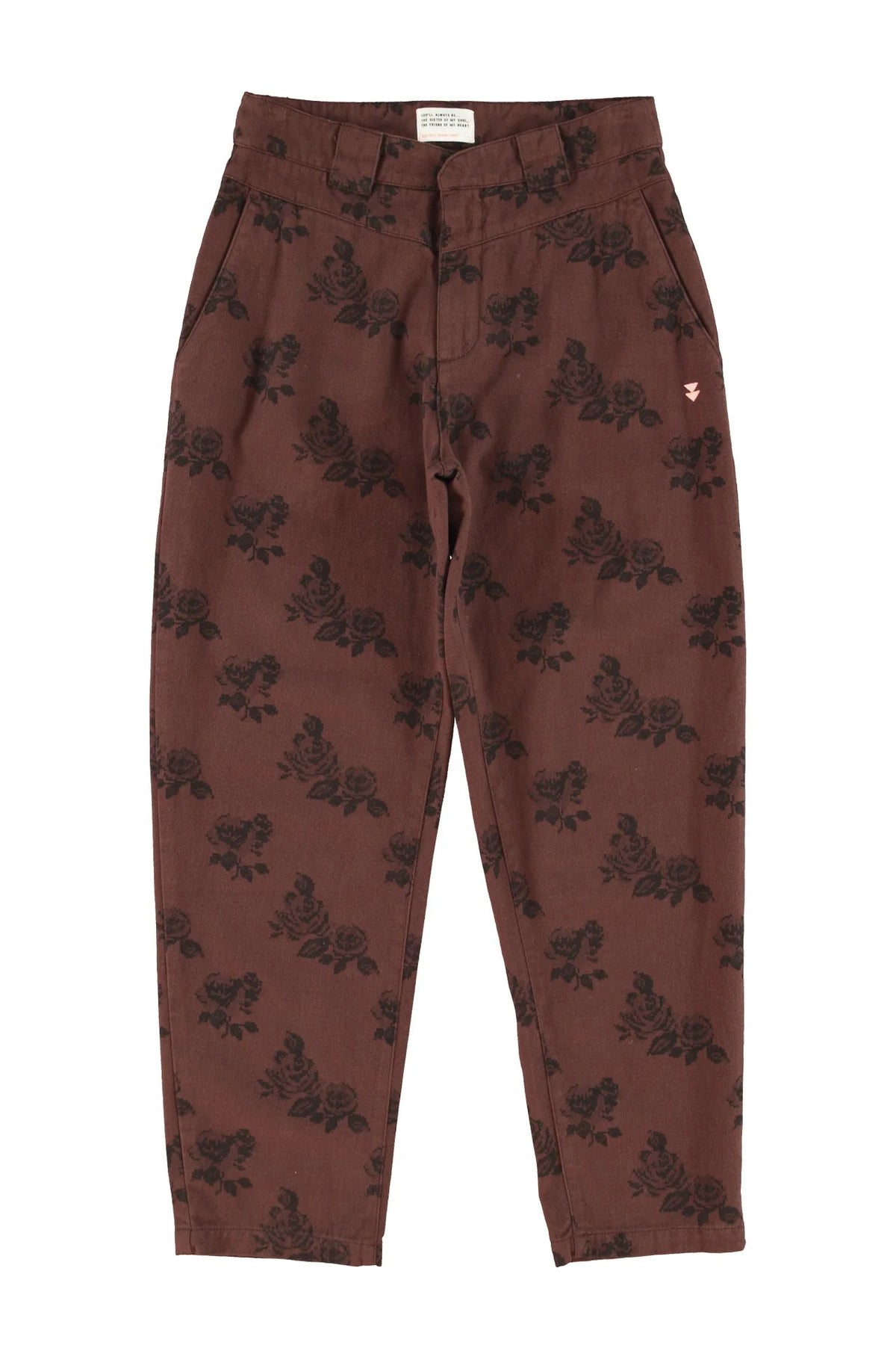 Jeans Flores Burdeos