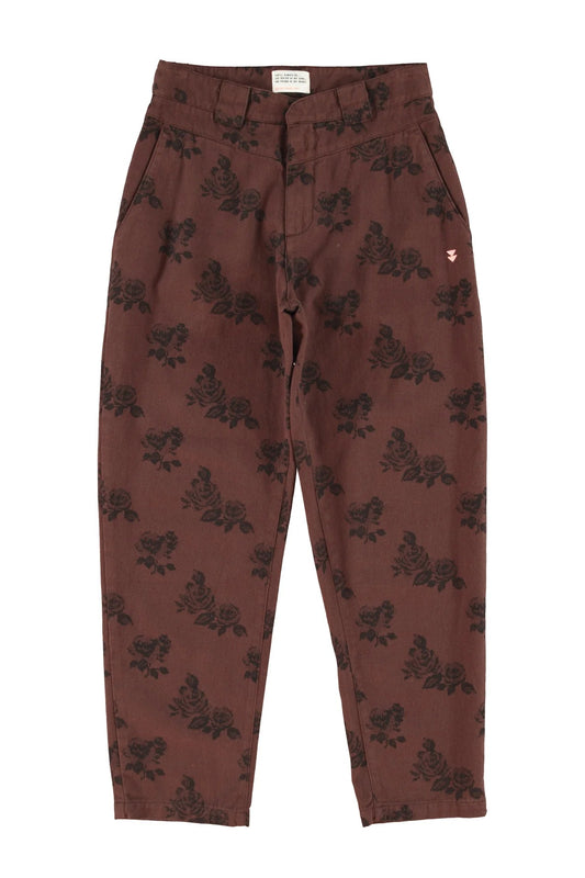 Jeans Flores Burdeos