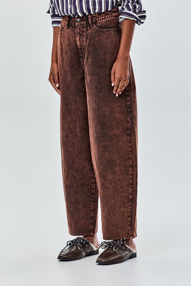 Pantalón Barrel Marrón